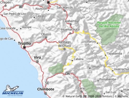 Mappa MICHELIN Santiago de Chuco - ViaMichelin