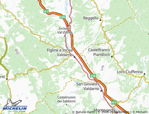 Mapa MICHELIN Figline e Incisa Valdarno - ViaMichelin