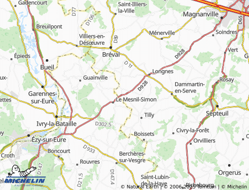 MICHELIN Mondreville map - ViaMichelin