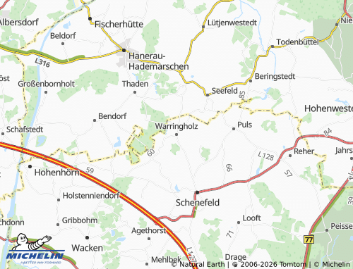 MICHELIN Warringholz map - ViaMichelin