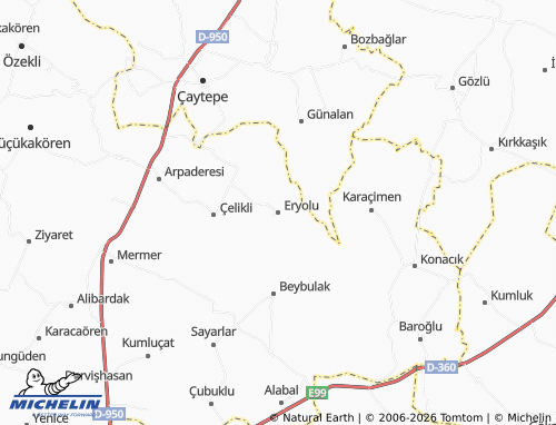 MICHELIN Eryolu map - ViaMichelin
