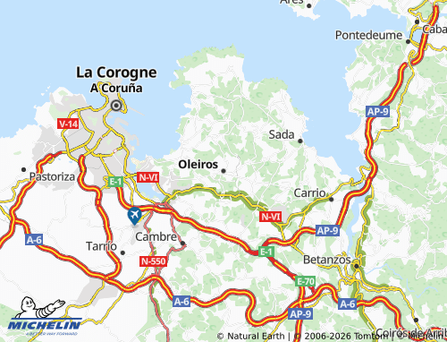 Mapa MICHELIN Oleiros (Santa María) - ViaMichelin