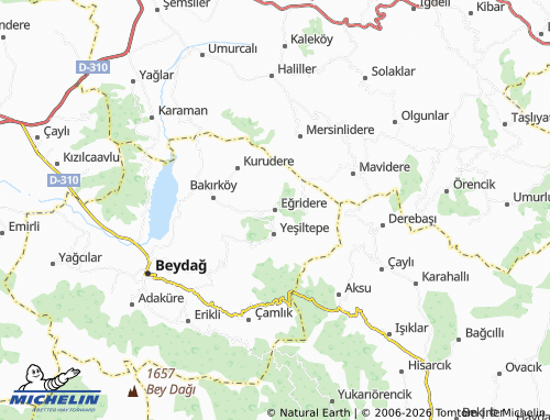 MICHELIN Eğridere map - ViaMichelin