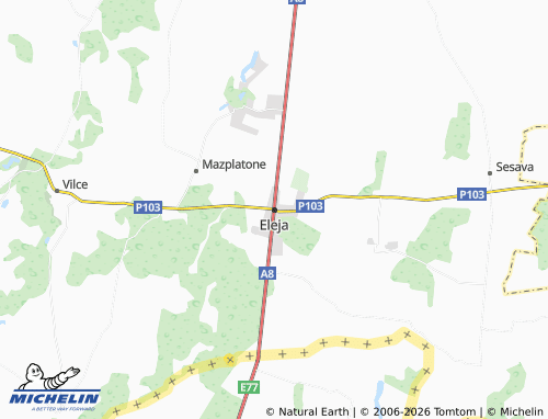 Mapa MICHELIN Elejas pagasts - ViaMichelin