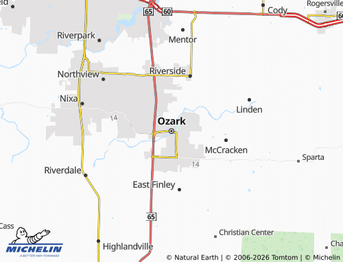 Mappa MICHELIN Ozark - ViaMichelin
