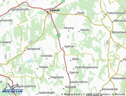 Carte MICHELIN Győrvár - ViaMichelin