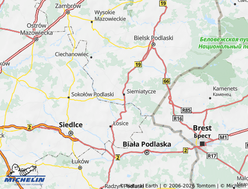 MICHELIN-Landkarte Siemiatycki - ViaMichelin