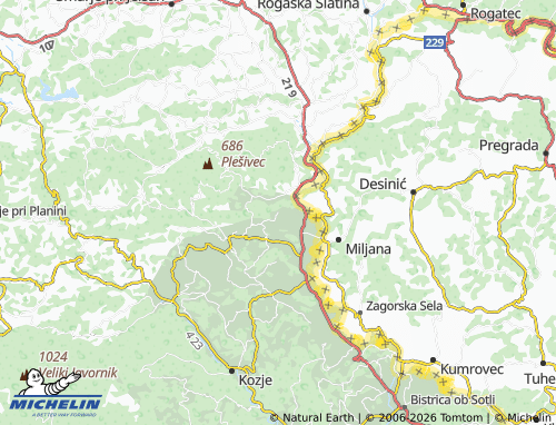 MICHELIN Imenska Gorca map - ViaMichelin