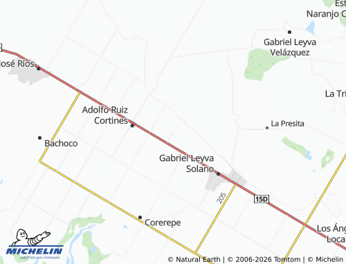 MICHELIN Ruiz Cortines 3 map - ViaMichelin