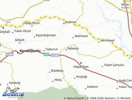 MICHELIN Babacan map - ViaMichelin