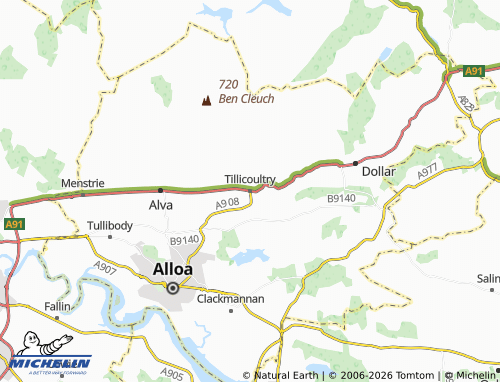 MICHELIN Tillicoultry map - ViaMichelin