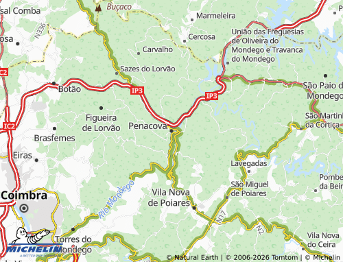 MICHELIN Penacova map - ViaMichelin