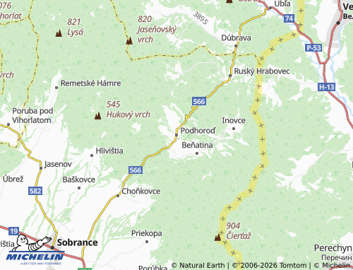 Mappa MICHELIN Podhoroď - ViaMichelin