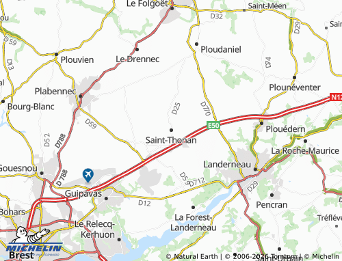 Mappa MICHELIN Saint-Thonan - ViaMichelin