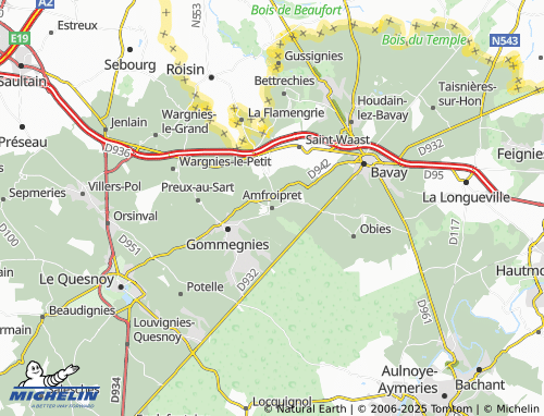 MICHELIN Amfroipret map - ViaMichelin