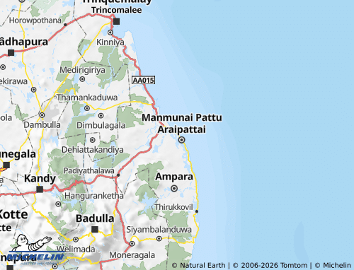 Carte MICHELIN Batticaloa - ViaMichelin