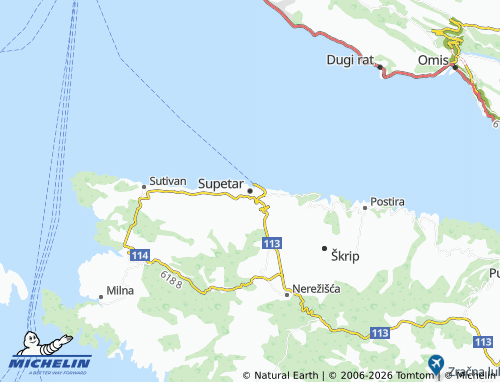 MICHELIN Supetar map - ViaMichelin