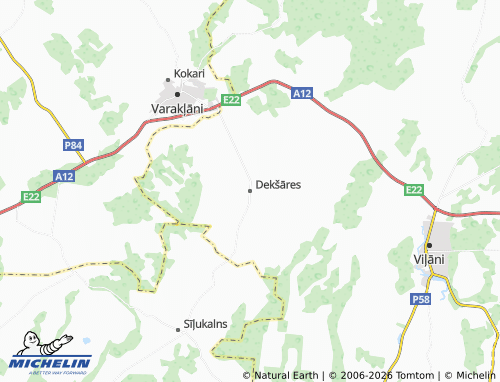 Mapa MICHELIN Dekšāres pagasts - ViaMichelin