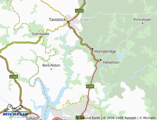 Carte MICHELIN Buckland Monachorum - ViaMichelin