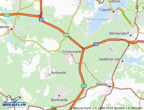 MICHELIN Fichtenwalde map - ViaMichelin