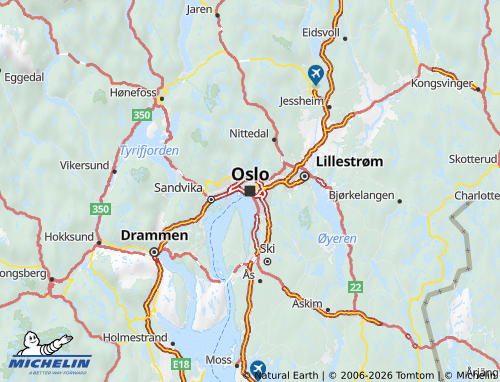 Carte MICHELIN Oslo - ViaMichelin