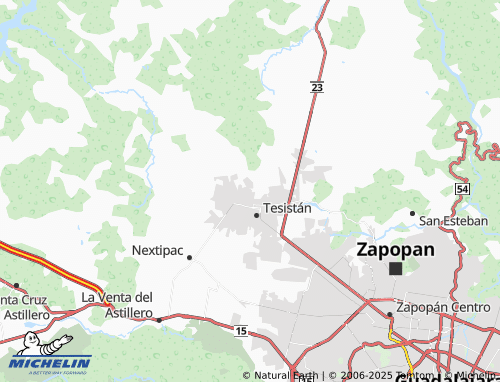 MICHELIN Praderas de Tesistán map - ViaMichelin
