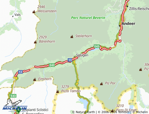 Mapa MICHELIN Splügen - ViaMichelin