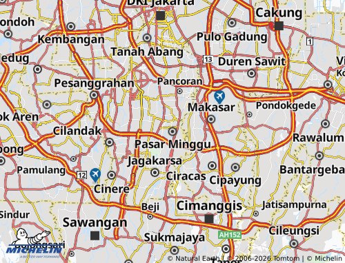 MICHELIN Pasar Minggu map - ViaMichelin