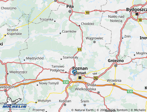 MICHELIN Obornicki map - ViaMichelin