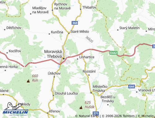 Kaart MICHELIN Linhartice - ViaMichelin