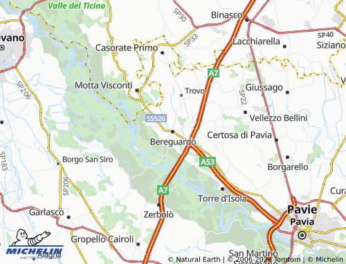 MICHELIN Bereguardo map - ViaMichelin
