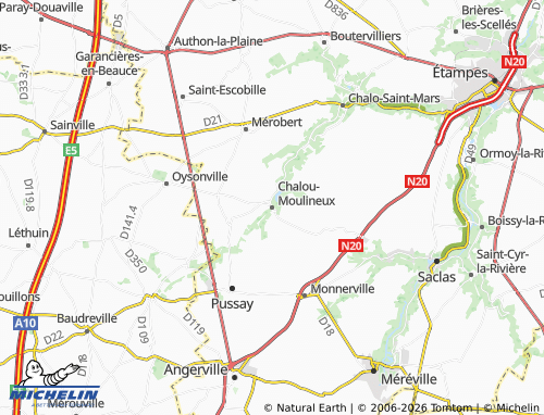 Mapa MICHELIN Chalou-Moulineux - ViaMichelin