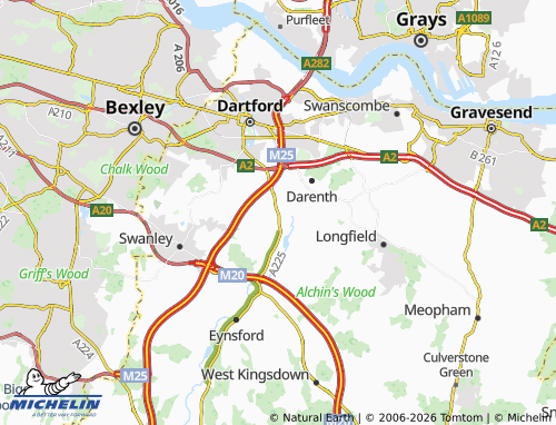 Carte MICHELIN Sutton-at-Hone and Hawley - ViaMichelin