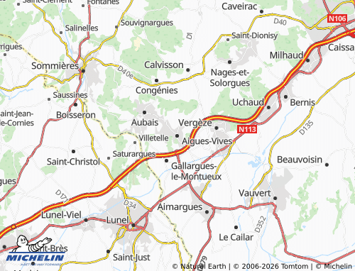 Mappa MICHELIN Aigues-Vives - ViaMichelin