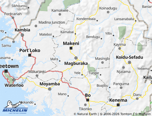 Mapa MICHELIN Tonkolili - ViaMichelin