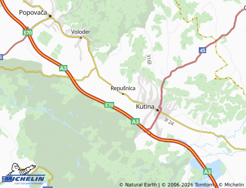 Mapa MICHELIN Repušnica - ViaMichelin