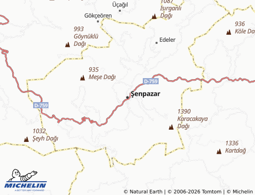 MICHELIN Şenpazar map - ViaMichelin