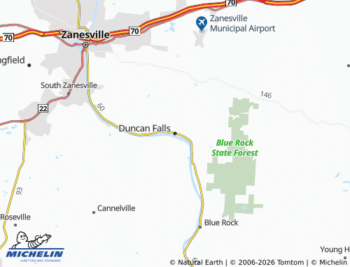 Carte MICHELIN Duncan Falls - ViaMichelin