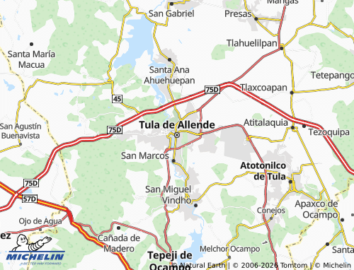 Mappa MICHELIN Tula de Allende - ViaMichelin
