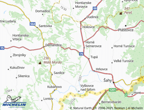 MICHELIN Dolné Semerovce map - ViaMichelin