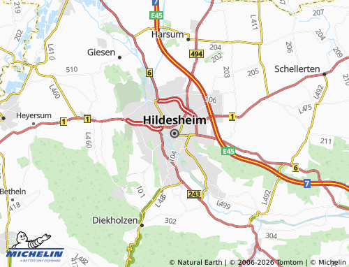 Mapa MICHELIN Hildesheim - ViaMichelin