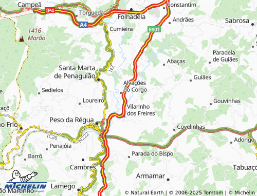 Carte MICHELIN Alvações de Tanha - ViaMichelin