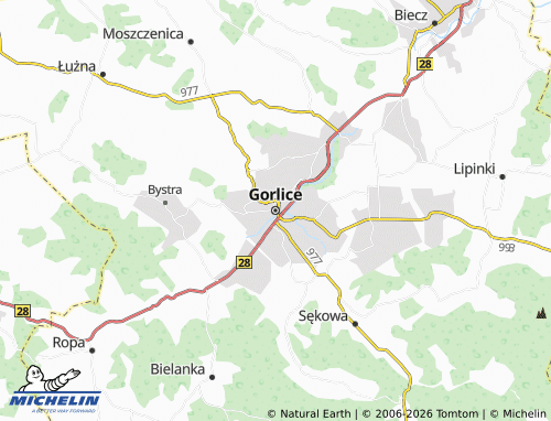 MICHELIN Gorlice map - ViaMichelin