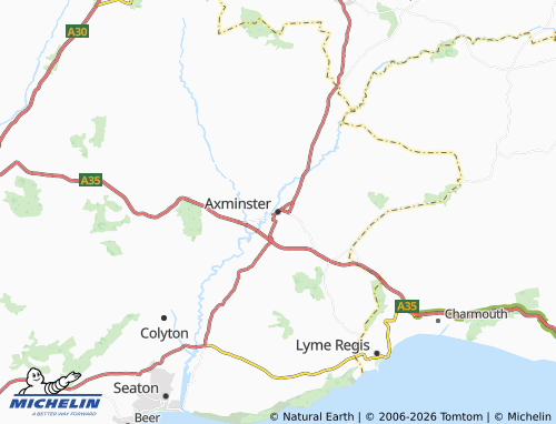 Carte MICHELIN Axminster - ViaMichelin