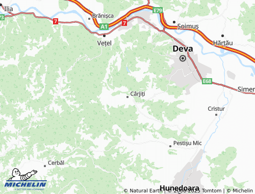 MICHELIN Cârjiți map - ViaMichelin