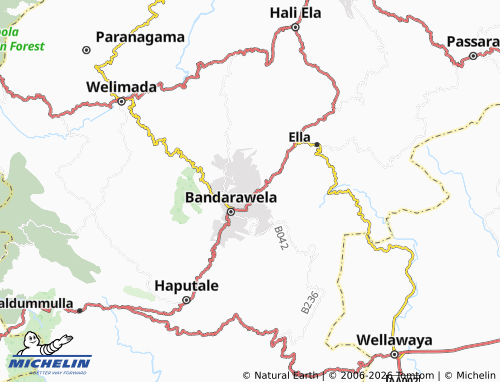 MICHELIN Bindunuwewa map - ViaMichelin