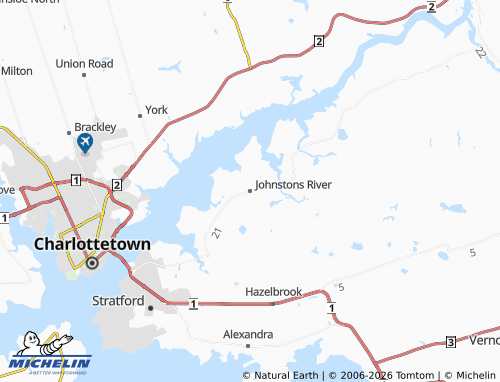 Carte MICHELIN Johnstons River - ViaMichelin
