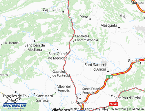 Carte MICHELIN Sant Pere de Riudebitlles - ViaMichelin