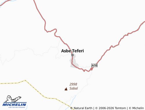 MICHELIN Asebe Teferi map - ViaMichelin