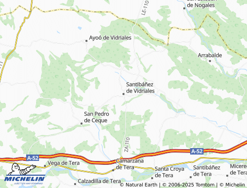 MICHELIN Santibáñez de Vidriales map - ViaMichelin